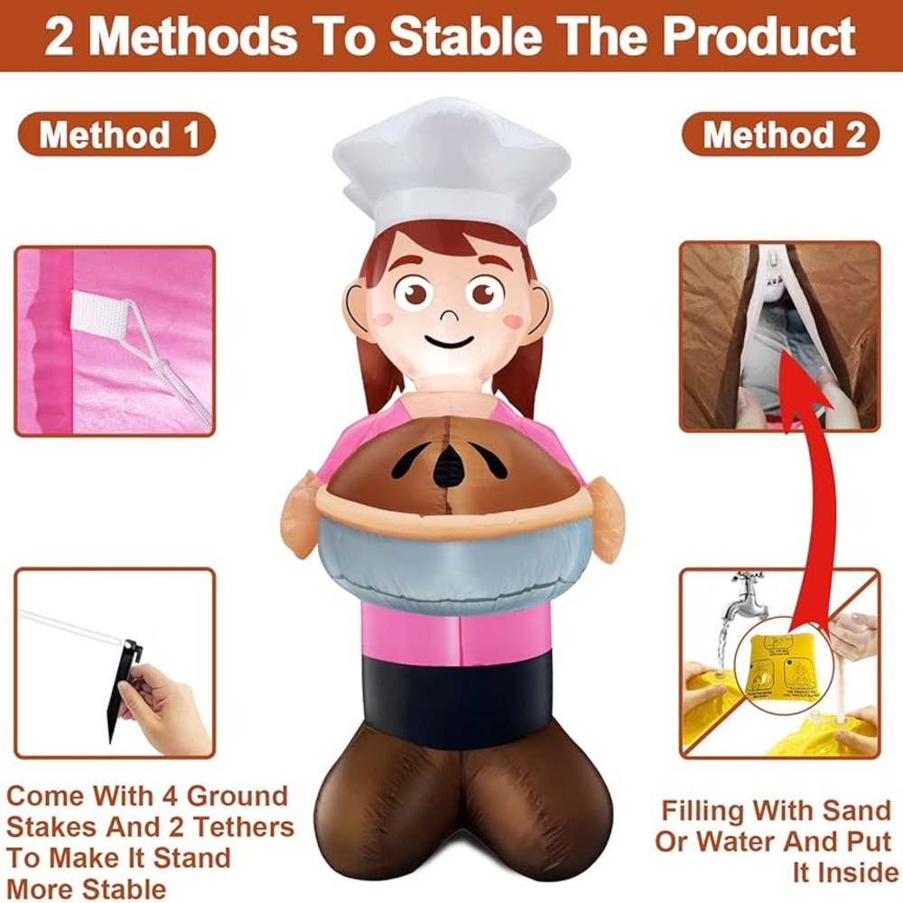 6 Foot Tall Inflatable Baker - Picture 4 of 8